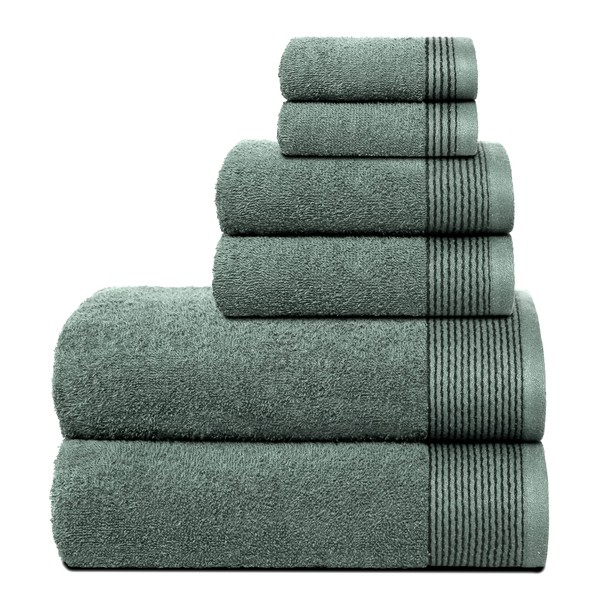Belizzi Home 100% Cotton Ultra Soft 6 Pack Towel Set,