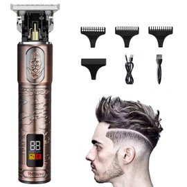 Suttik Ornate Hair Clippers for Men, Cordless Edgers Clippers Professional Hair & Beard Trimmer for Barber Pro Zero Gapped T-Blade Outline Trimmer with LCD Display, Rose Gold, Gift for Men