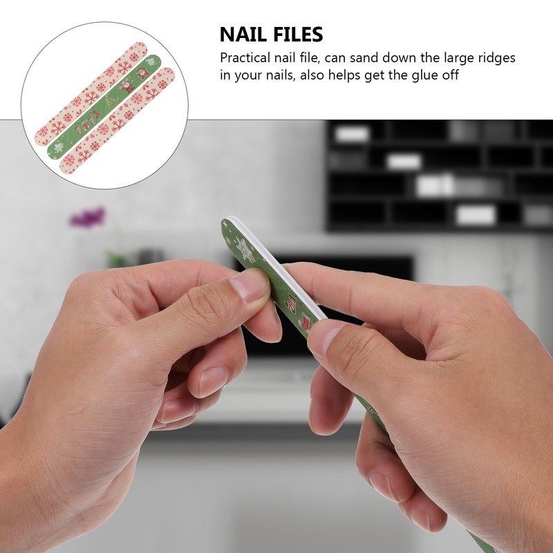 minkissy Nail Tools 48 Pieces Christmas File for Suits Tools