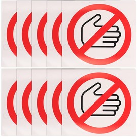 FOMIYES 10 Pieces No-Touch Sign Stickers Dont Touch Warning Sign Stickers Emergency Touch Warning Sign Stickers