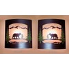 Wall Sconce Rustic Bears Light, Cabin Decor Lamp, Hand-Painted Pine