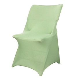 6 pcs Sage Green Spandex Stretchable Folding Chair Covers for Party Wedding Linens Decorations Dining Ceremony Reception Supplies Fit Durable Washable Reusable Elastic Slipcovers for Chairs Reception