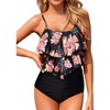 Holipick - Traje de baño tankini para mujer, dos piezas,