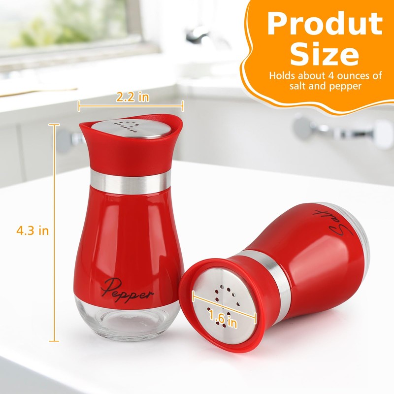 Accmor Salt and Pepper Shakers Set, 4 oz Stainless Steel