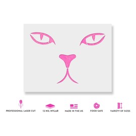 Cat Eyes Stencil - Reusable Stencils for Painting - Mylar Stencil for Crafts and Decorations