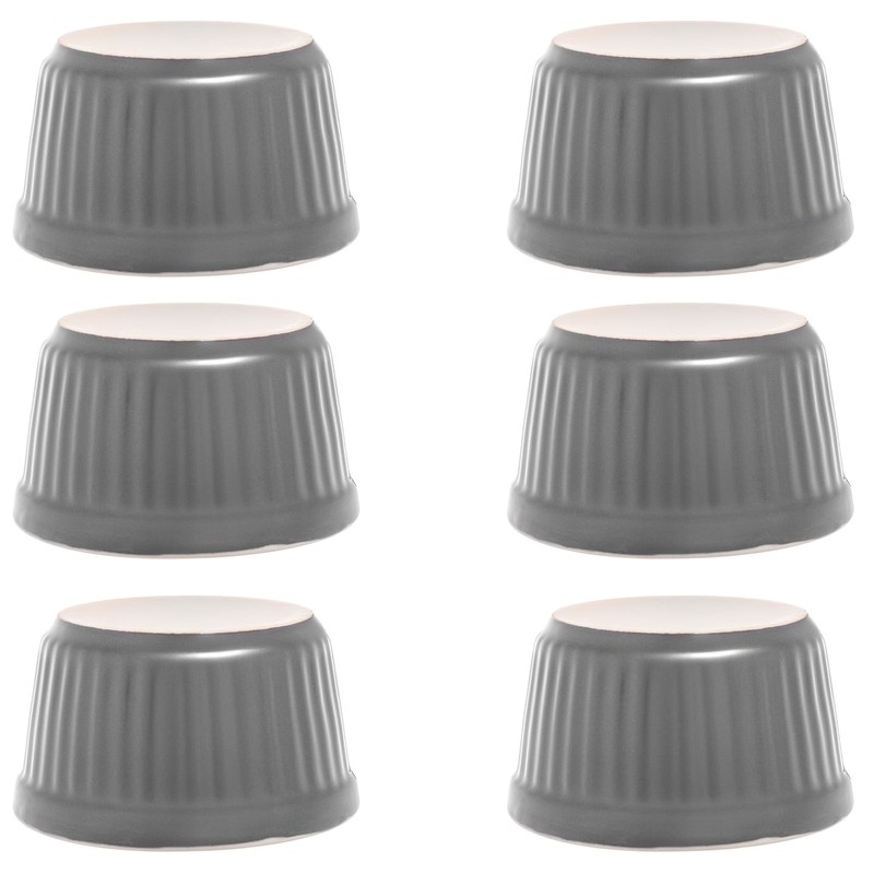 KADAX Soufflé Moulds Set, 6 Pieces, Diameter 9 cm, Crème