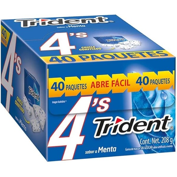 Trident 4'S Menta, 208 Gramos