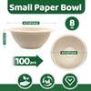 100 Pack 8oz Compostable Paper Bowls,Natural Bagasse Bowls
