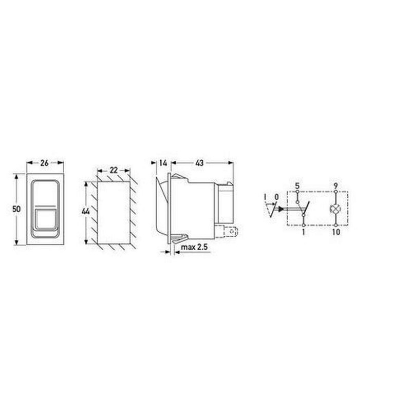 HELLA 6GM 007 832-191 Switch - S26 - Flip Switch