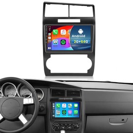 [2G+64G] Android 15 Car Radio Stereo for Dodge Charger Magnum 2005-2007 with Wireless Carplay Android Auto, 9 inch Touch Screen Radio Bluetooth WiFi GPS FM RDS EQ+Free AHD Backup Cam