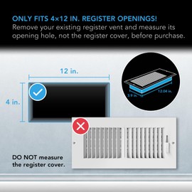 AC Infinity AIRTAP T4 White, Register Booster Fan for 4” x 12” Register Holes, Improves Heating & Cooling Vents, Quiet 10-Speeds, Bluetooth App Control Data Alerts. ONLY FITS 4” x 12” Duct Openings