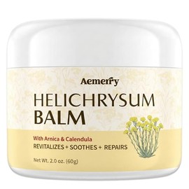 Velvet Aura Bálsamo de helicriso para piel frágil y delgada, crema de árnica con caléndula para el cuidado de la piel madura, bálsamo hidratante profu