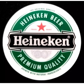 BEVERAGE STICKER "HEINEKEN PREMIUM" 3" ROUND  GLOSSY THICK WEATHERPROOF USE