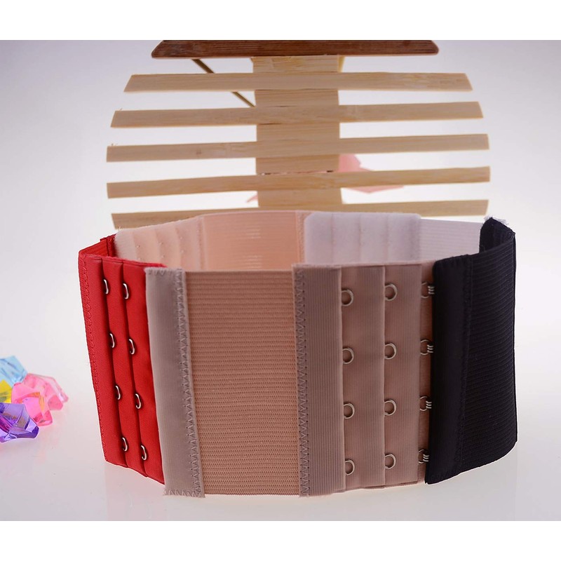 Wowlife 5Pcs Bra Extenders 4 Hooks 3 Rows Elastic Bra