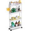LEHOM 5.1" Slim Storage Cart - 4 Tiers Bathroom Organizer