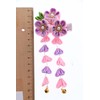C-114-2 Pink Purple Handmade Sakura Cherry Blossom Fabric Flowers Tassels