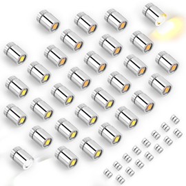 30pcs Miniature LED Lights, Warm White & Cool White Mini Electric Micro Tiny Small Lights Battery Operated with 15pcs Batteries for Crafts Dolls House Paper Lantern Decoration Dollhouse Accessories