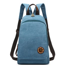 DEEVORCA Vintage Women Backpack Daily Casual Anti-theft Chest Bag Canvas Shoulder Bags Work Travel Shopping Sling Bag Crossbody Small Dayback Women's Backpack Handbag Blue