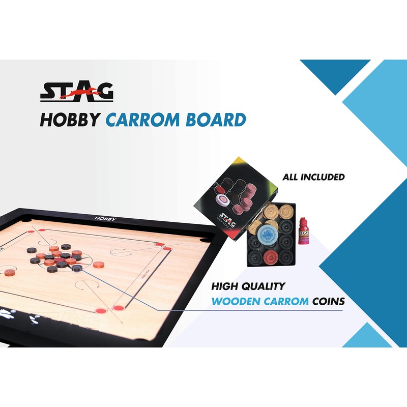 STAG Hobby Carrom Board Game with Coins and Striker