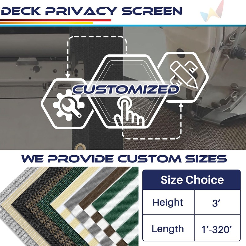 Windscreen4less 3'x29' Deck Balcony Privacy Screen Fence Apartment Balcony Mesh