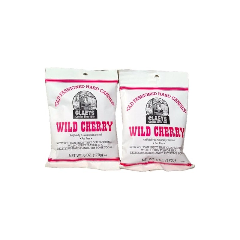 Claeys Wild Cherry Flavored Old Fashioned Hard Candy - (2