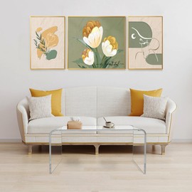 VDGPWA Acrylic Coffee Table, 32" L*16" W *16" H, 3/5" Thick Modern Waterfall Coffee Table for Living Room, Rectangle Lucite Coffee Table Acrylic Furniture Clear Coffee Table