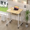 GreenForest Folding Desk Small Rolling Desk with Storage Shelf,24.8 inch