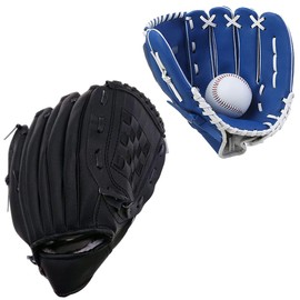 UPstore Baseball Gloves Soft Catch Ball Parent-Child Set of 2 for Kids Baseball, Club, Practice with Ready to Play Ball for Adults, Kids, Lower Grade, Right Handed (Black/Blue)