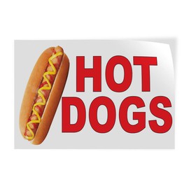 Decal Stickers Multiple Sizes Hot Dogs Red Food Bar Restaurant Truck B Industrial Vinyl Safety Sign Label Restaurant & Food 24x18Inches