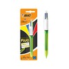 BIC 4 Colours Fluo Ballpoint Pen Black, Blue, Red and