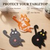 Yinsun Cat Coasters for Drinks 3 PCS Set, Cute Knitted