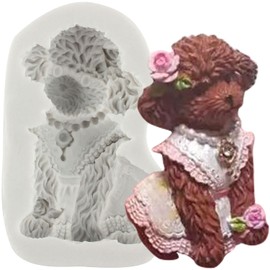 Sijiangmold Hunde Silikonformen Teddy Welpen Fondantform Für Kuchendekoration Schokolade Cupcake Topper Süßigkeiten Polymer Ton Blütenpaste