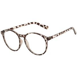 [Plus Nao] プラスナオ 伊達メガネ ファッションメガネ 男女兼用 レディース メンズ 女性 男性 度なし眼鏡 黒縁 ヒョウ柄 セルフレーム フル - ヒョウ柄