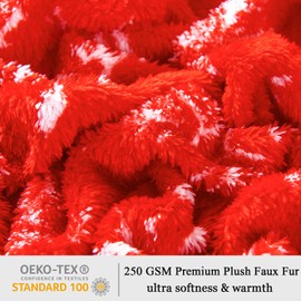 HCORA Christmas Faux Fur King Size Sheets Set, Luxury Soft Fleece Bed Sheets, Fluffy Plush Velvet Sheets Fuzzy Bedding Sheets for Fall and Winter, Cozy Warm, No Shedding, 4PC