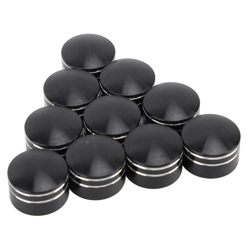 10PCS Motorcycle Head Bolt Cover CNC Aluminum Black Round Grooved