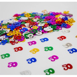 56g Multicolour 50th Birthday Confetti Foil Metallic Glitz Table Scatter Sprinkles Age Bday Party Decorations