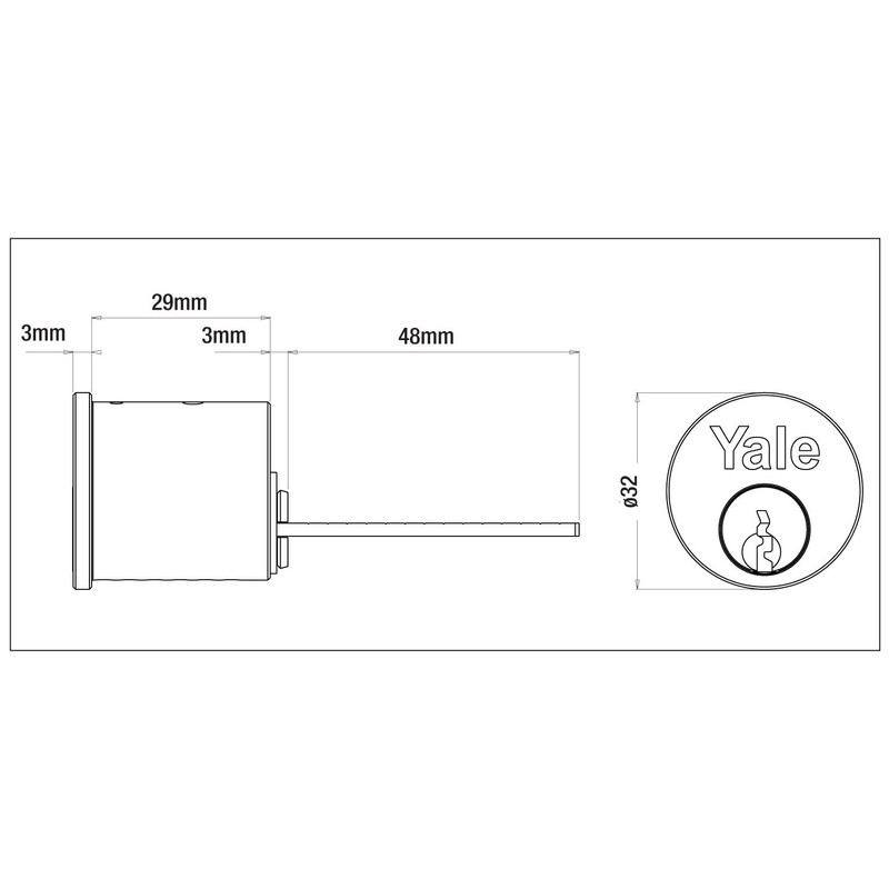Yale Rim Cylinder High Security PX54KPPB