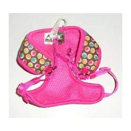 TOP PAW Pink Groovy Dot Mesh Comfort Dog Harness~XX-Small~