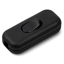 AXFEE Inline Switch, 250 V 6 A Intermediate Switch Cord Switch, Cable Switch, Rocker Switch, 2-Core and 3-Core Leads, Cord Switch for Lamp Small Appliances, Black