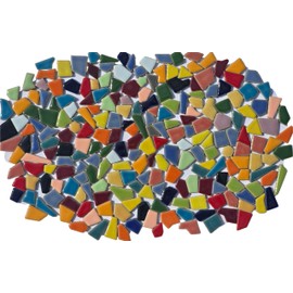 Verz Tile Ceramic Mosaic Tiles for Crafts & Art Projects 200 Grams Vibrant Colors Pieces Fit Together Like a Puzzle Endless Creative Ideas for Mosaic Art DIY Hobbies Small Sizes (Multi Color 2)