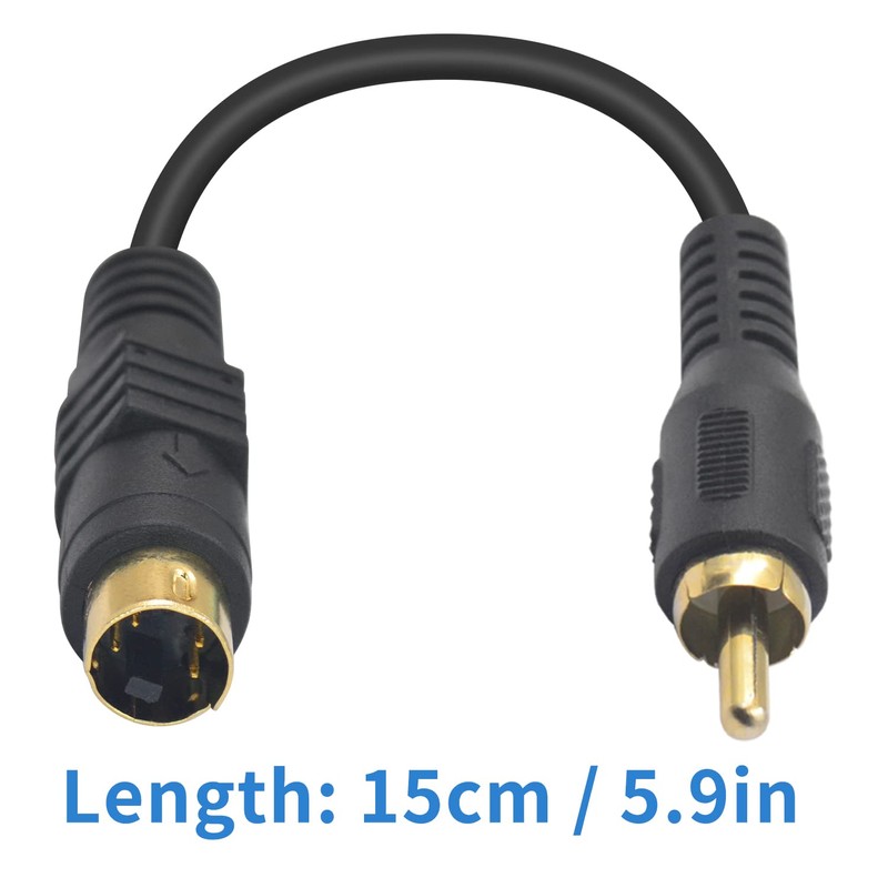 Poyiccot 4pin S-Video to RCA Cable, 2Pack S Video to