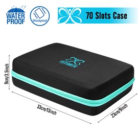 Essential Oils Storage – FITNATE Essential Oils Case for 5ml 10ml 15ml Essential Oils, Essential Oil Travel Case with Essential Oils Labels& Bottle Opener (70 bottles, Blue)