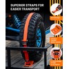 Strapinno E-Track Retractable Ratchet Straps with Wheel Chock Kit, 4500lbs