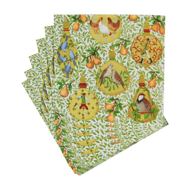 In A Pear Tree Cocktail Napkins - 20 Per Package