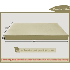 Twin Size Porch Swing Bed Mattress Cushion Cover, Waterproof Outdoor Daybed Cushion Cover for Twin Size with Long Zipper-Durable，Breathable，Sun-Proof,Machine Wash Fits Swing, Patio & Garden Furniture