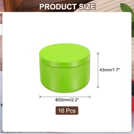 uxcell 16pcs Portable Storage Jar, Multipurpose Airtight Container Bottle Mini Smell Proof Metal Round Tins with Lid for Spices Coffee Tea Candy, Green