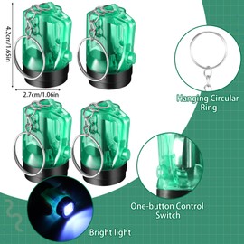 Ecation 20 Pcs Mini Flashlight Keychains Bulk Plastic Portable Handheld LED Key Chains for Birthday Party Favors(Green)