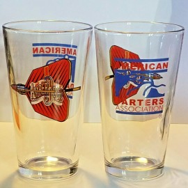 Michelob Lot of 2 Michelob Amber Bock Darters Association Beer Bar Pint Glasses 5 7/8"