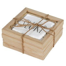 Hanna Roberts Set of 4 Acrylic Glass Coasters for Glasses, Cups, Mugs for Table and Counter-Top Protection