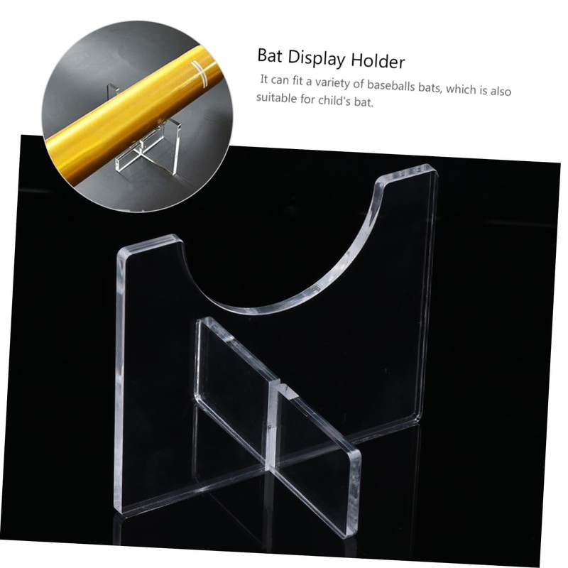 Totority 2pcs Acrylic Baseball Bat Display Holder Horizontal Desktop Rack